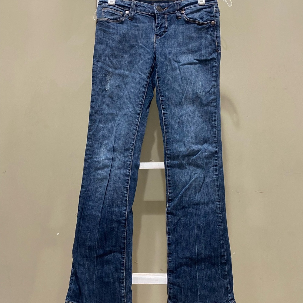 Decree Bootcut Jeans Size 1 Medium Wash Flare Stretch Denim Tote 0160